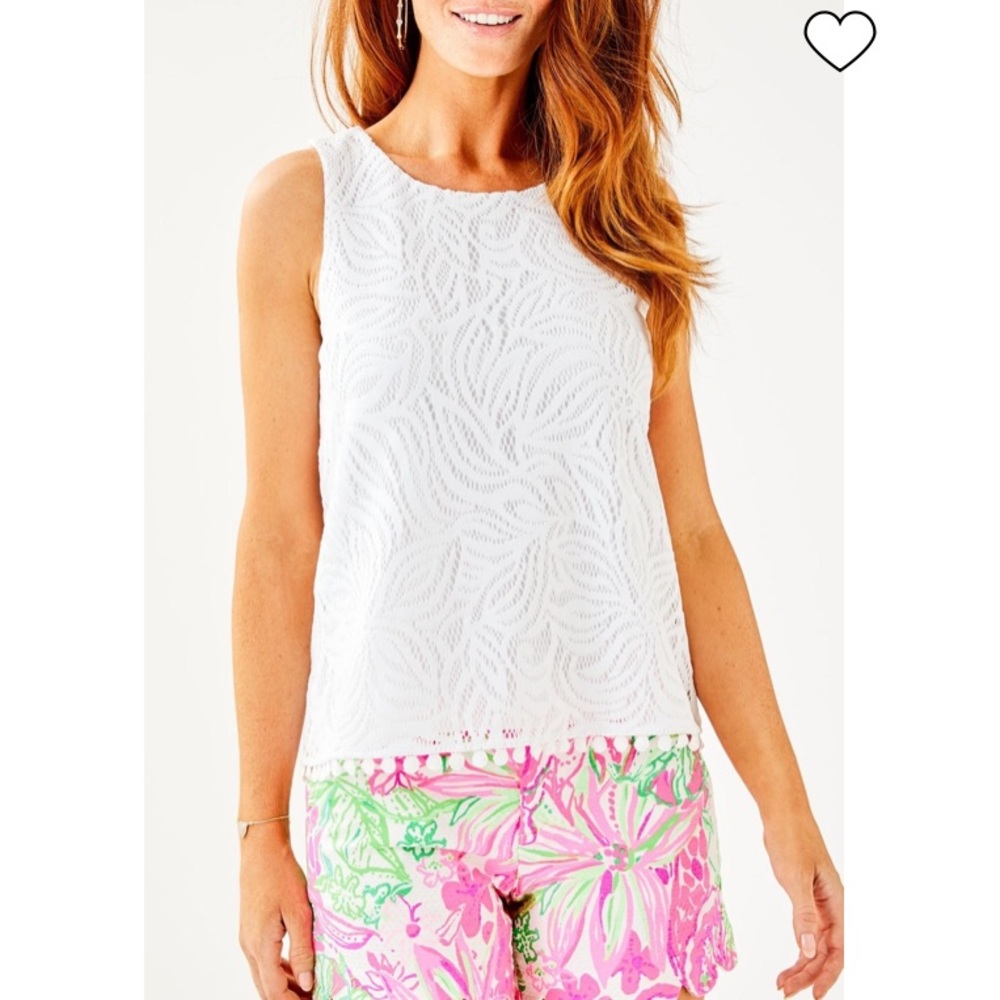 LILLY PULITZER MAYBELLE WHITE TOP SIZE LARGE